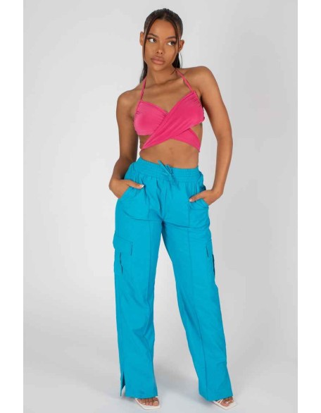 90's Butterfly Slinky Wrap Top Pink