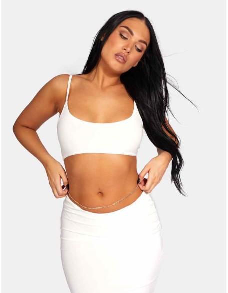Strappy Low Waist Midaxi Dress White
