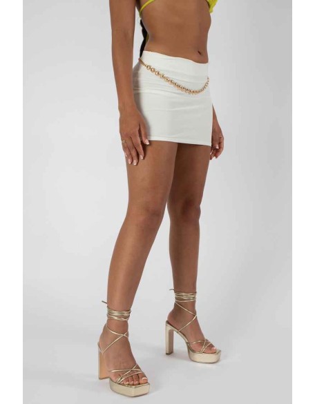 Slinky Micro Mini Skirt White