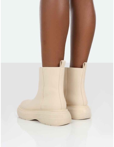 Caia Nude Chunky Sole Ankle Boot