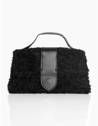 The Mika Black Shearling Mini Bag