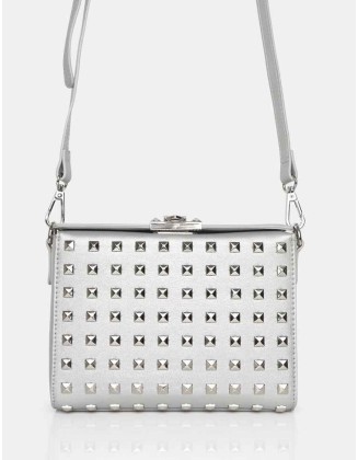 The Jose Silver PU Metal Studded Bag