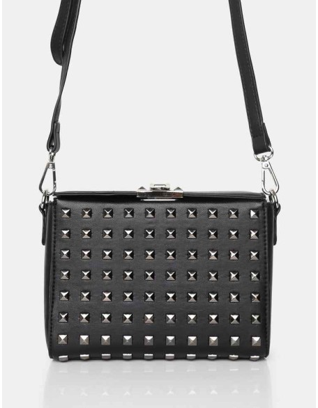 The Jose Black PU Metal Studded Bag