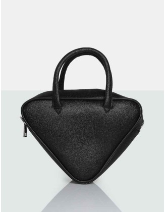 The Diana Black Glitter Triangle Grab Bag