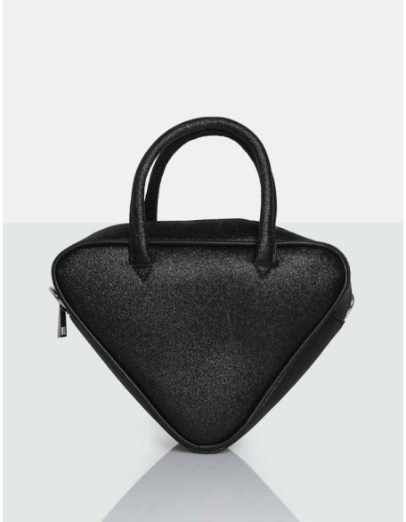 The Diana Black Glitter Triangle Grab Bag