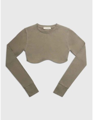 LONG SLEEVE UNDERBUST CROP TOP ELM
