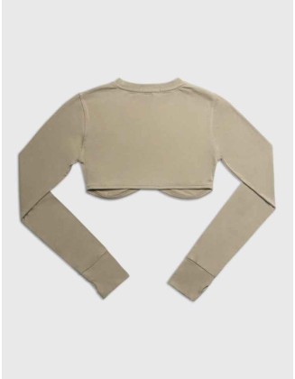 LONG SLEEVE UNDERBUST CROP TOP ELM