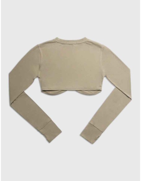 LONG SLEEVE UNDERBUST CROP TOP ELM