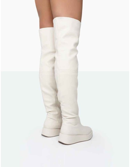 Erica Bone Pu Chunky Platform Sole Over The Knee Boots