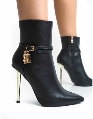 Niko Black Satin Diamante Barely There Square Toe Stiletto Heels