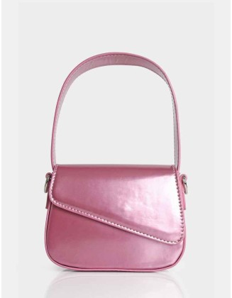 The Jolee Metallic Pink Mini Grab Handle Bag