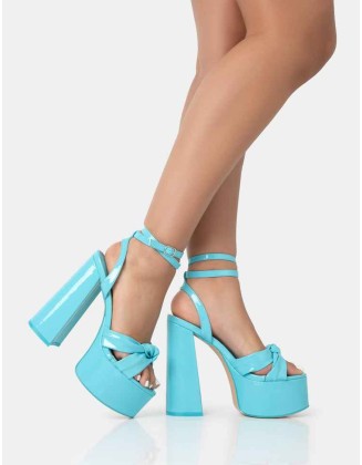 Leo Edition Baby Blue Patent Platform High Heels