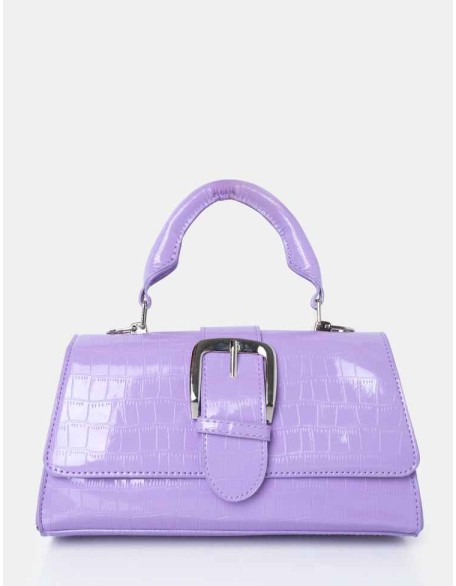 The Lisbon Lilac Croc Buckle Cross Body Bag