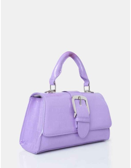 The Lisbon Lilac Croc Buckle Cross Body Bag