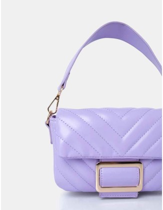 The Harlow Lilac Quilted Buckled Grab Bag